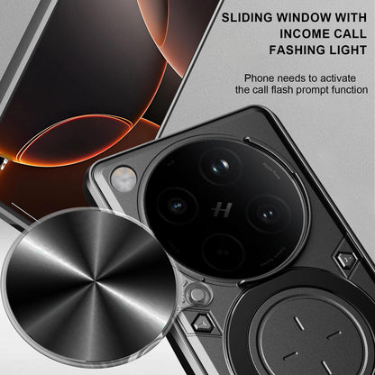 OPPO Find X8 Pro Magnetic Holder CD Texture Sliding Camshield Phone Case, TPU PC Shockproof Cover
