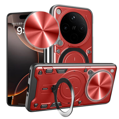 OPPO Find X8 Pro Magnetic Holder CD Texture Sliding Camshield Phone Case, TPU PC Shockproof Cover