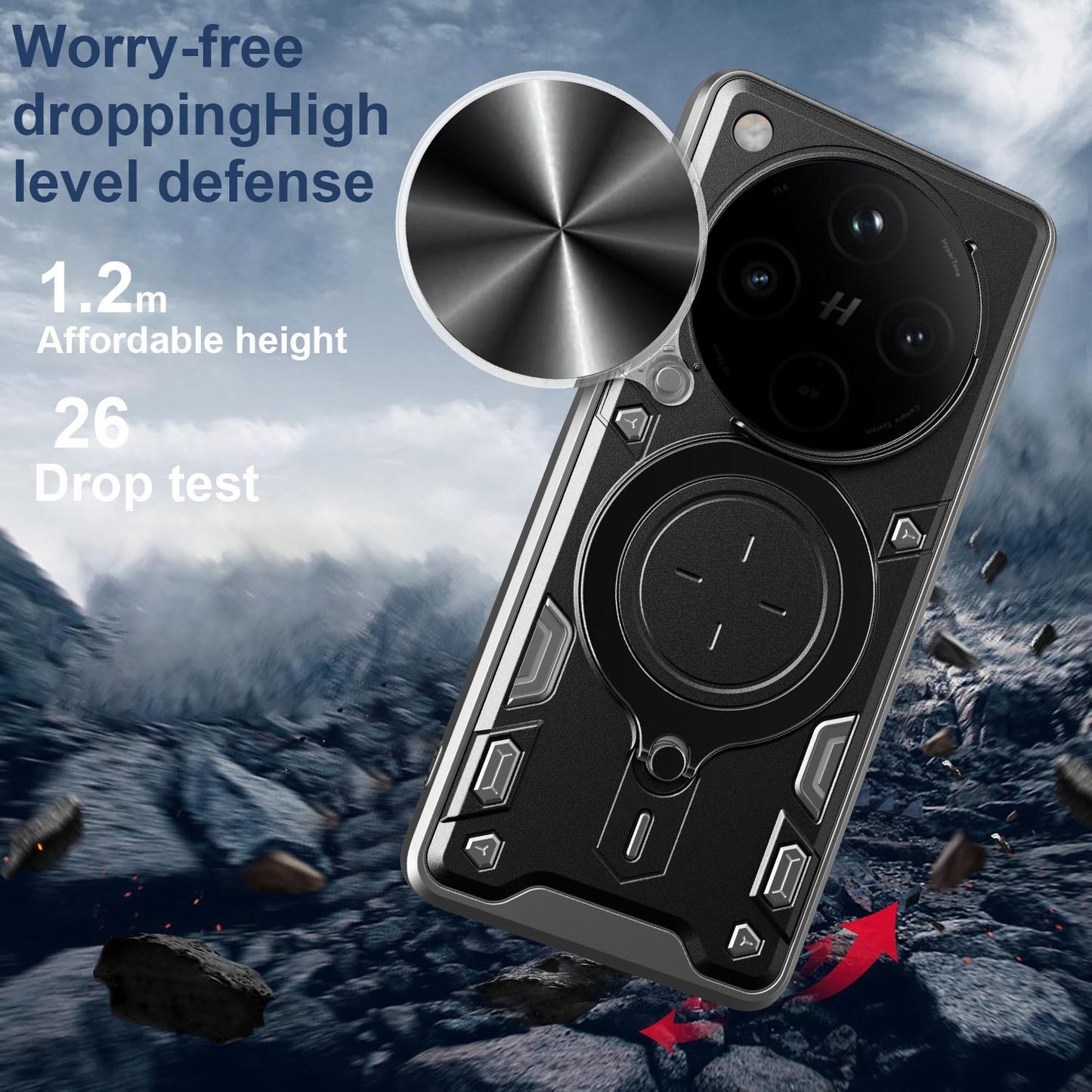 OPPO Find X8 Pro Magnetic Holder CD Texture Sliding Camshield Phone Case, TPU PC Shockproof Cover
