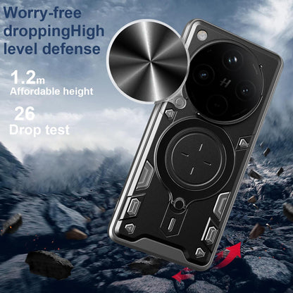 OPPO Find X8 Pro Magnetic Holder CD Texture Sliding Camshield Phone Case, TPU PC Shockproof Cover