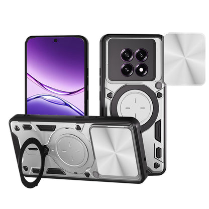 OPPO F29 5G Magnetic Holder CD Texture Sliding Camshield Phone Case, TPU PC Shockproof Cover