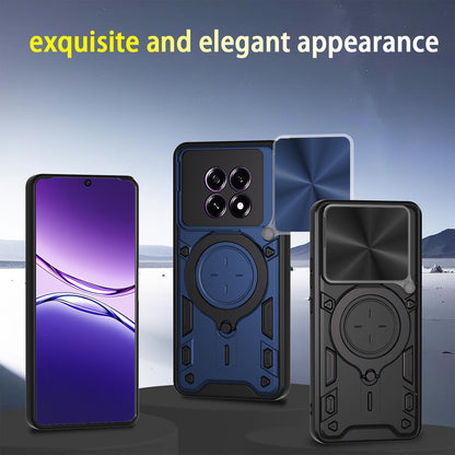 OPPO F29 5G Magnetic Holder CD Texture Sliding Camshield Phone Case, TPU PC Shockproof Cover