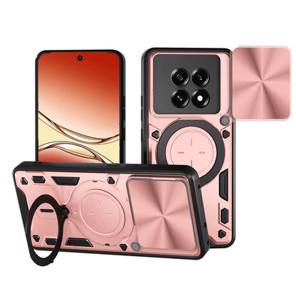 OPPO F29 Pro 5G Magnetic Holder CD Texture Sliding Camshield Phone Case, TPU PC Shockproof Cover