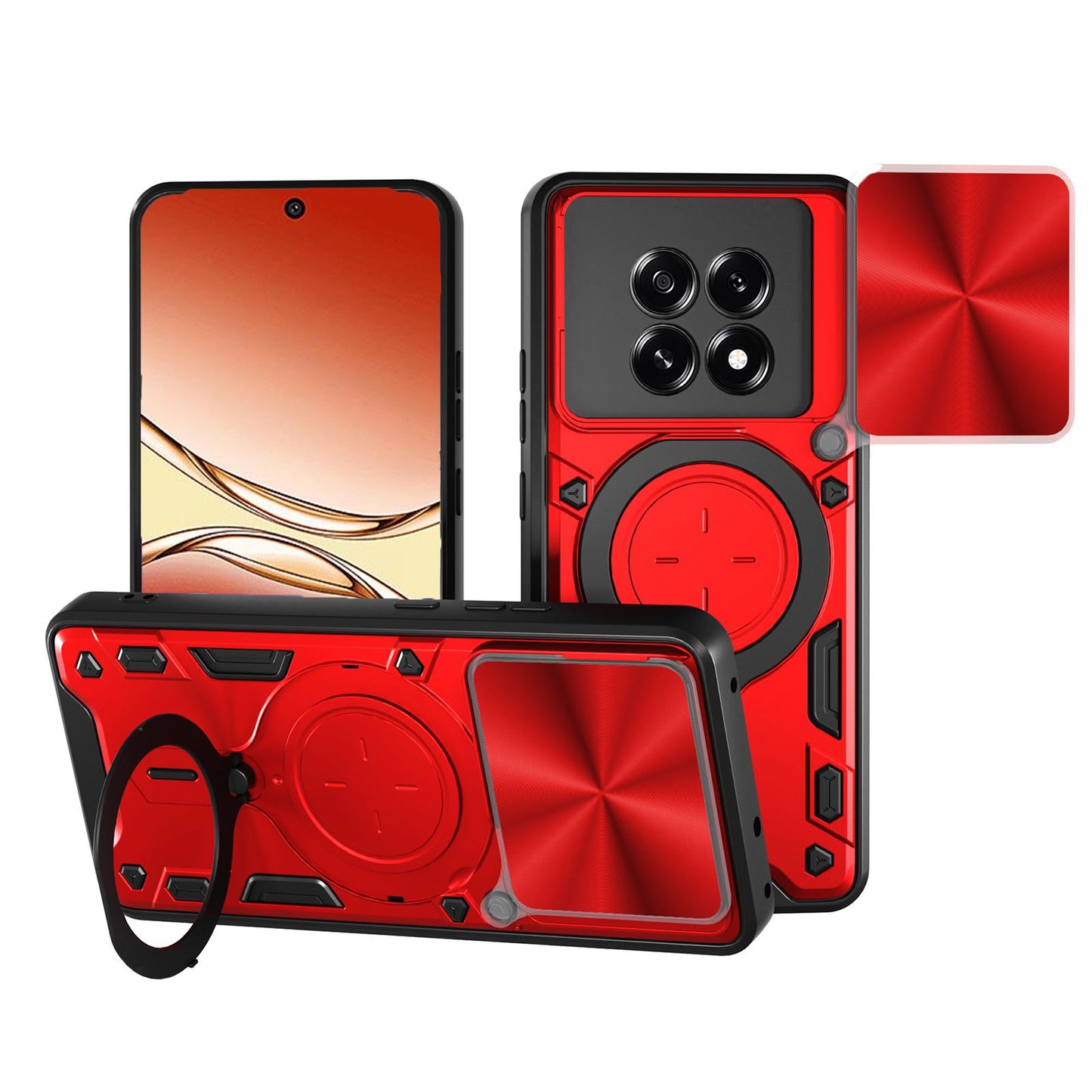OPPO F29 Pro 5G Magnetic Holder CD Texture Sliding Camshield Phone Case, TPU PC Shockproof Cover