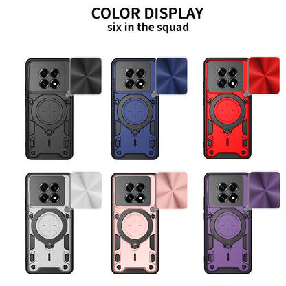 OPPO F29 Pro 5G Magnetic Holder CD Texture Sliding Camshield Phone Case, TPU PC Shockproof Cover