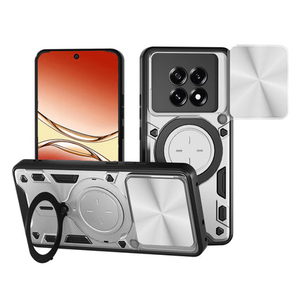 OPPO F29 Pro 5G Magnetic Holder CD Texture Sliding Camshield Phone Case, TPU PC Shockproof Cover