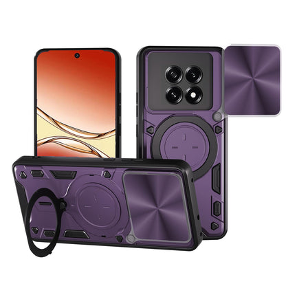 OPPO F29 Pro 5G Magnetic Holder CD Texture Sliding Camshield Phone Case, TPU PC Shockproof Cover