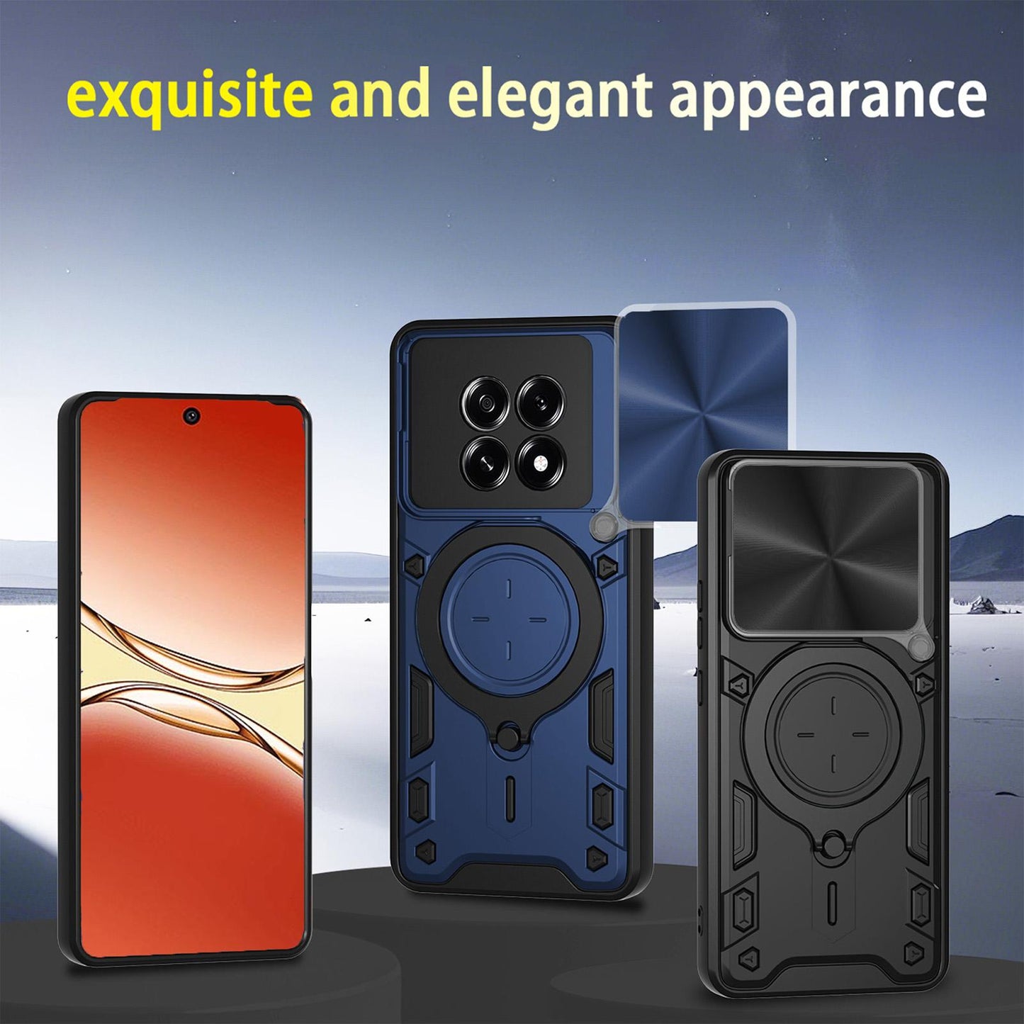 OPPO F29 Pro 5G Magnetic Holder CD Texture Sliding Camshield Phone Case, TPU PC Shockproof Cover