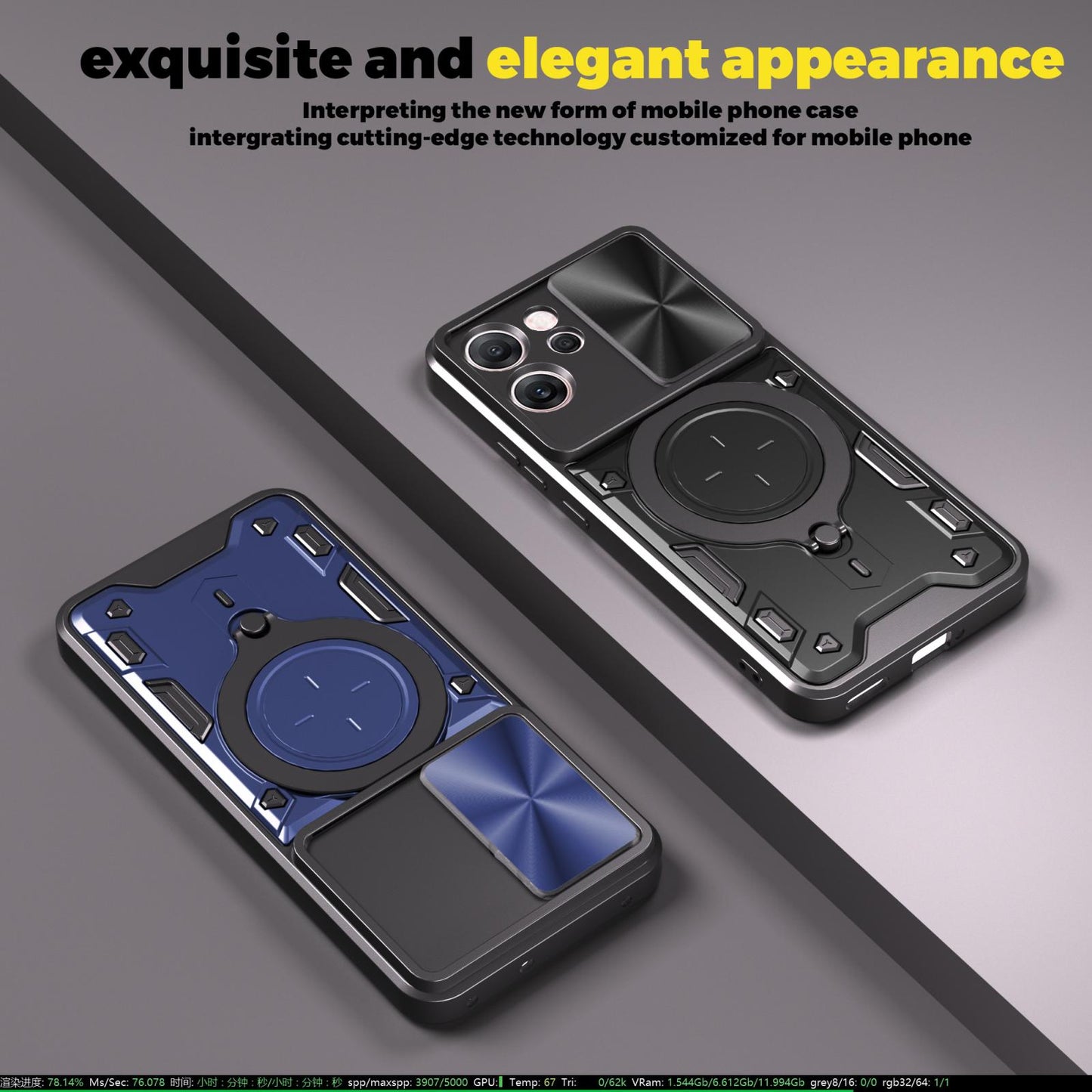 OPPO Reno14 F 5G Magnetic Holder CD Texture Sliding Camshield Phone Case, TPU PC Shockproof Cover
