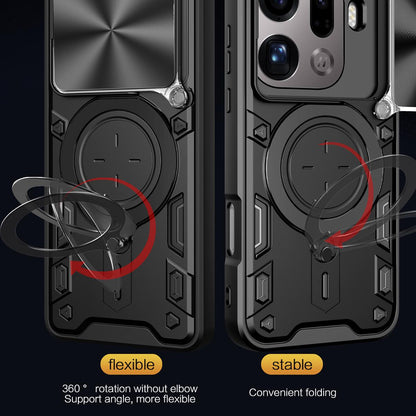 OPPO Find X9 Pro Magnetic Holder CD Texture Sliding Camshield Phone Case, TPU PC Shockproof Cover