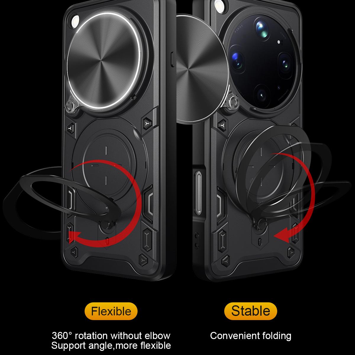 OPPO Find X9 Ultra Magnetic Holder CD Texture Sliding Camshield Phone Case, TPU PC Shockproof Cover