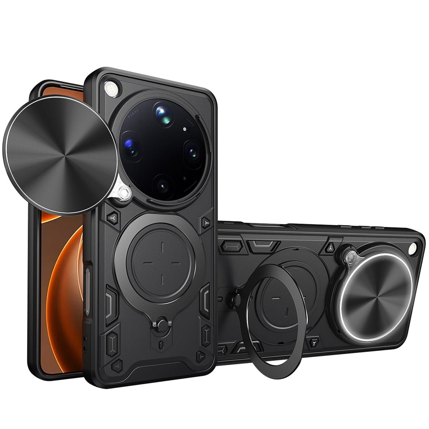 OPPO Find X9 Ultra Magnetic Holder CD Texture Sliding Camshield Phone Case, TPU PC Shockproof Cover