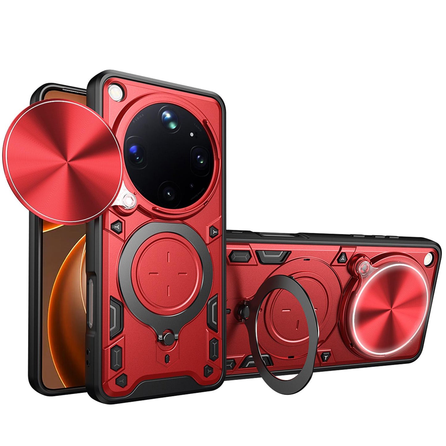 OPPO Find X9 Ultra Magnetic Holder CD Texture Sliding Camshield Phone Case, TPU PC Shockproof Cover
