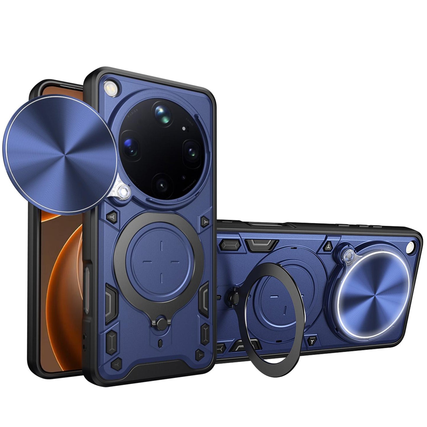 OPPO Find X9 Ultra Magnetic Holder CD Texture Sliding Camshield Phone Case, TPU PC Shockproof Cover