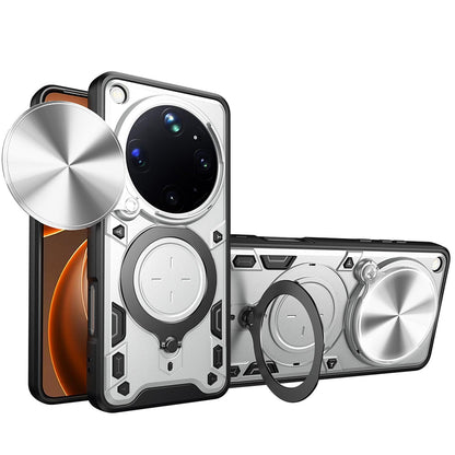 OPPO Find X9 Ultra Magnetic Holder CD Texture Sliding Camshield Phone Case, TPU PC Shockproof Cover