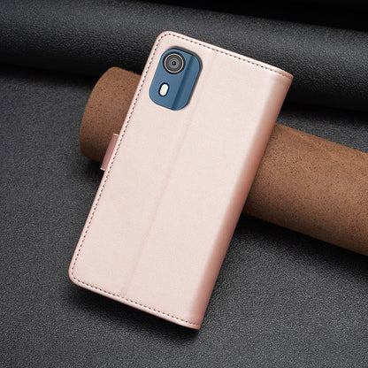 Nokia C02 Leather Flip Phone Case with 9 Card Slots, Zipper Wallet & Detachable Wristlet Strap