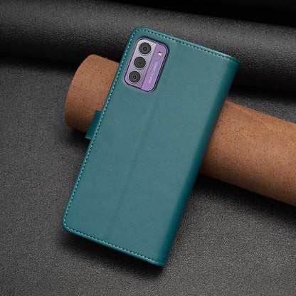 Nokia G42 Leather Flip Phone Case with 9 Card Slots, Zipper Wallet & Detachable Wristlet Strap