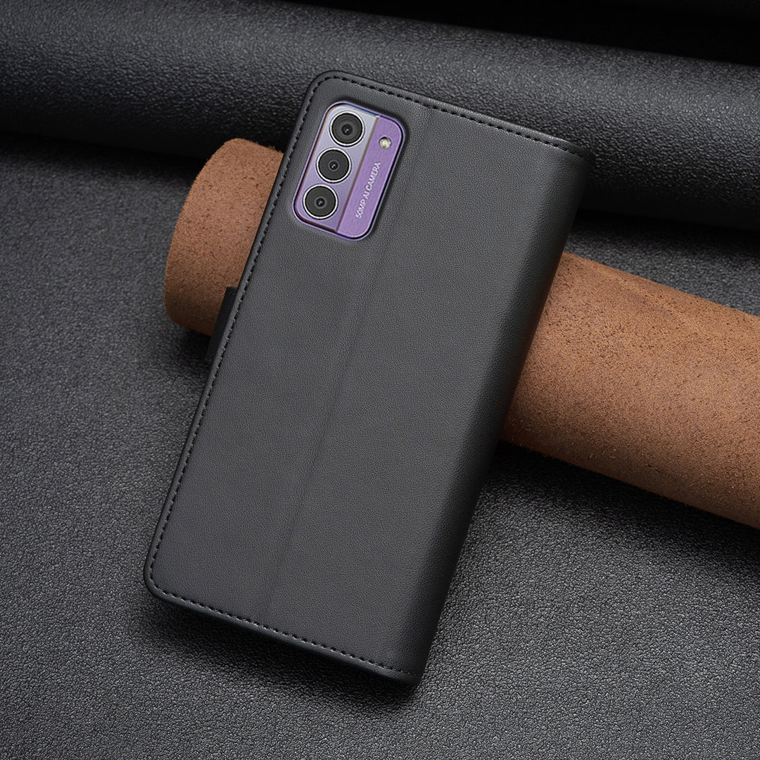 Nokia G42 Leather Flip Phone Case with 9 Card Slots, Zipper Wallet & Detachable Wristlet Strap