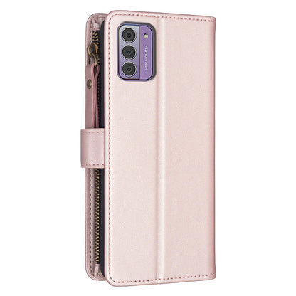 Nokia G310 Leather Flip Phone Case with 9 Card Slots, Zipper Wallet & Detachable Wristlet Strap