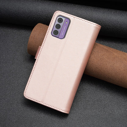 Nokia G42 Leather Flip Phone Case with 9 Card Slots, Zipper Wallet & Detachable Wristlet Strap