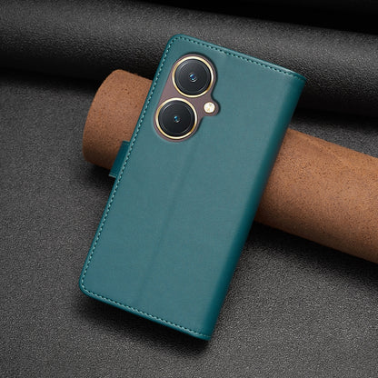 vivo Y27 4G Leather Flip Phone Case with 9 Card Slots, Zipper Wallet & Detachable Wristlet Strap