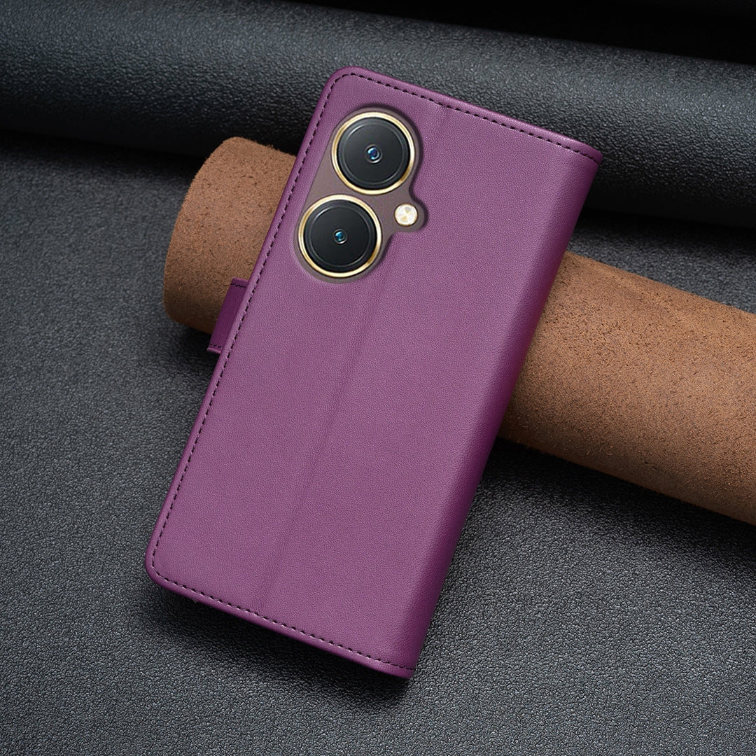 vivo Y27 4G Leather Flip Phone Case with 9 Card Slots, Zipper Wallet & Detachable Wristlet Strap