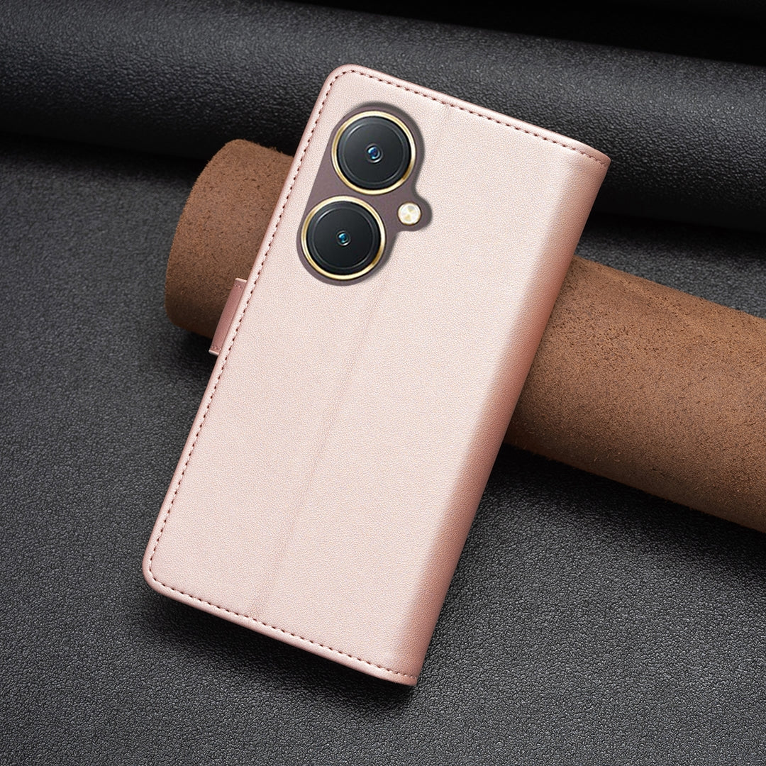 vivo Y27 4G Leather Flip Phone Case with 9 Card Slots, Zipper Wallet & Detachable Wristlet Strap