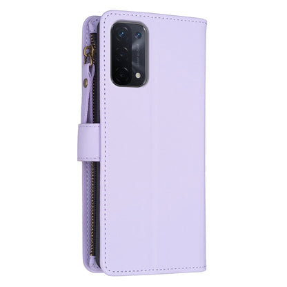 OPPO A93 5G Leather Flip Phone Case with 9 Card Slots, Zipper Wallet & Detachable Wristlet Strap