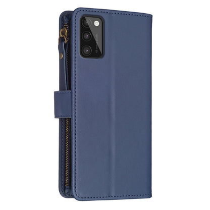 Samsung Galaxy A41 Leather Flip Phone Case with 9 Card Slots, Zipper Wallet & Detachable Wristlet Strap
