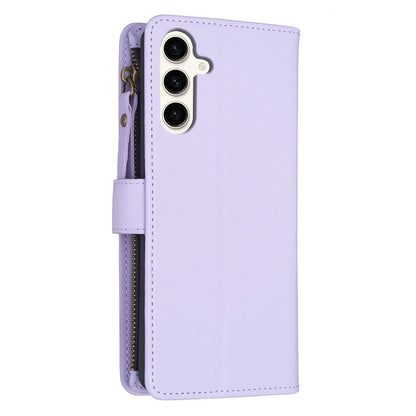 Samsung Galaxy S23 FE 5G Leather Flip Phone Case with 9 Card Slots, Zipper Wallet & Detachable Wristlet Strap