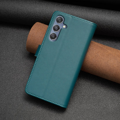 Samsung Galaxy M34 5G Leather Flip Phone Case with 9 Card Slots, Zipper Wallet & Detachable Wristlet Strap