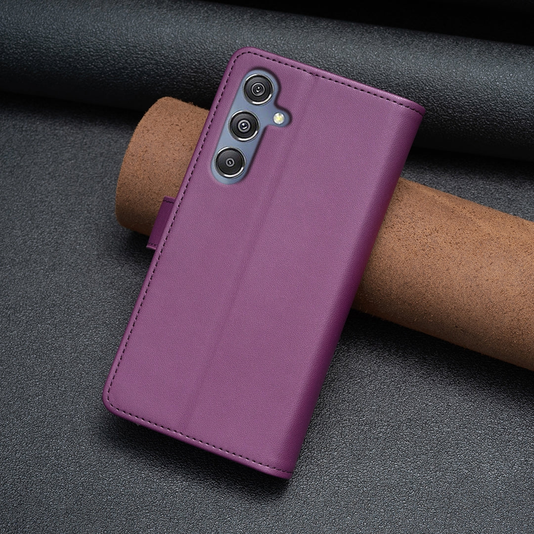 Samsung Galaxy M34 5G Leather Flip Phone Case with 9 Card Slots, Zipper Wallet & Detachable Wristlet Strap