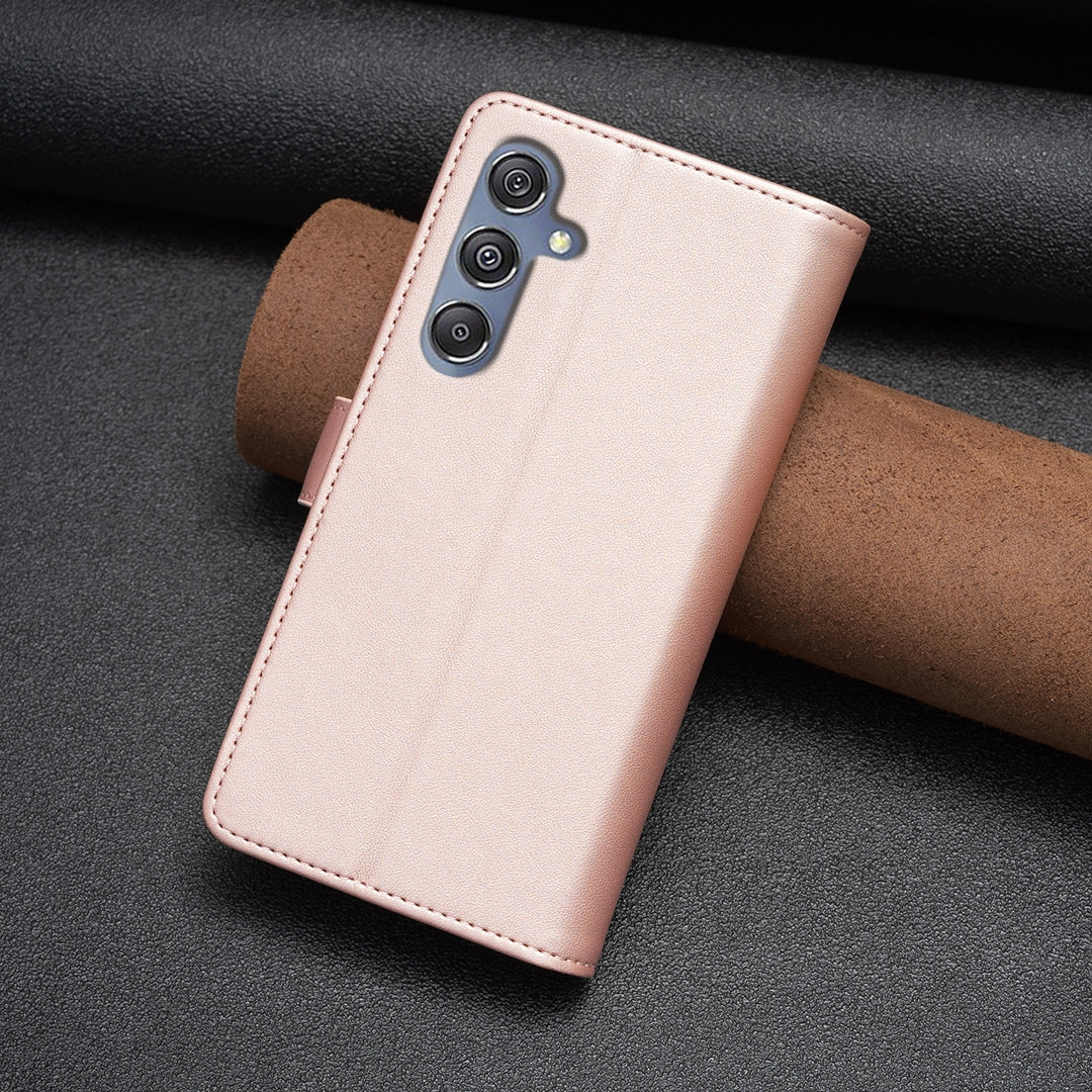 Samsung Galaxy M34 5G Leather Flip Phone Case with 9 Card Slots, Zipper Wallet & Detachable Wristlet Strap