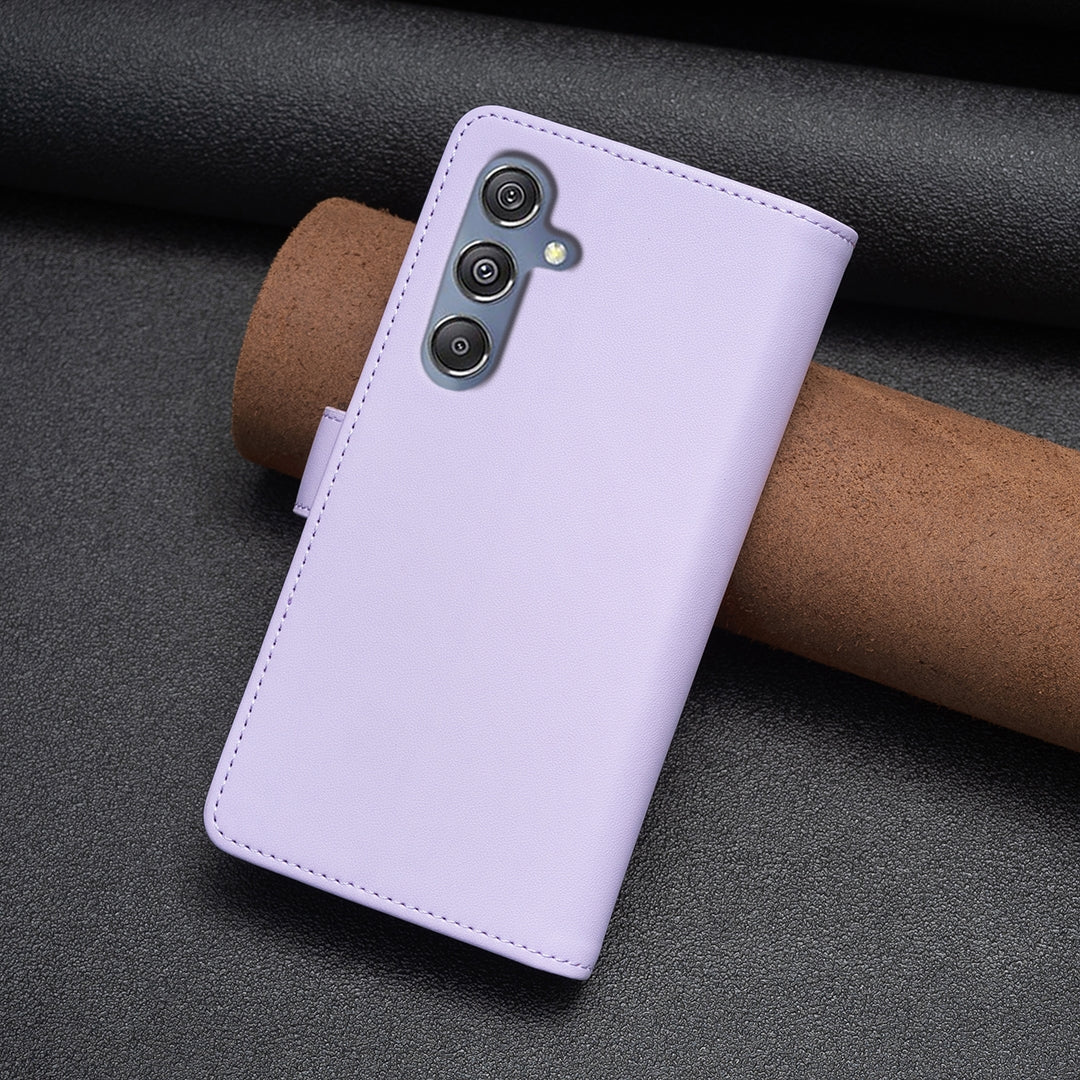 Samsung Galaxy M34 5G Leather Flip Phone Case with 9 Card Slots, Zipper Wallet & Detachable Wristlet Strap