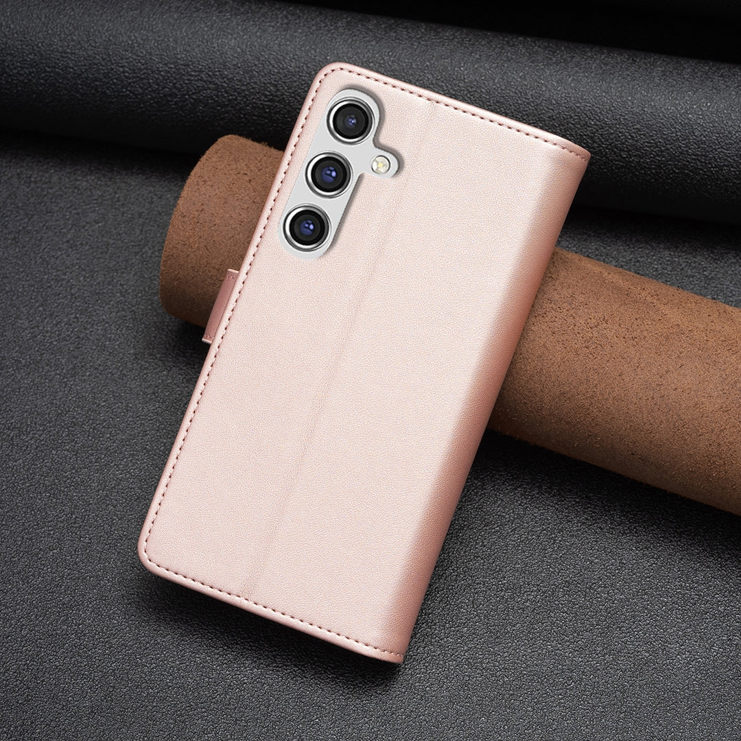 Samsung Galaxy A15 Leather Flip Phone Case with 9 Card Slots, Zipper Wallet & Detachable Wristlet Strap