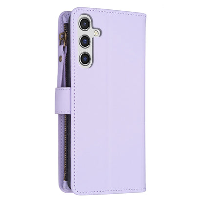 Samsung Galaxy A15 Leather Flip Phone Case with 9 Card Slots, Zipper Wallet & Detachable Wristlet Strap