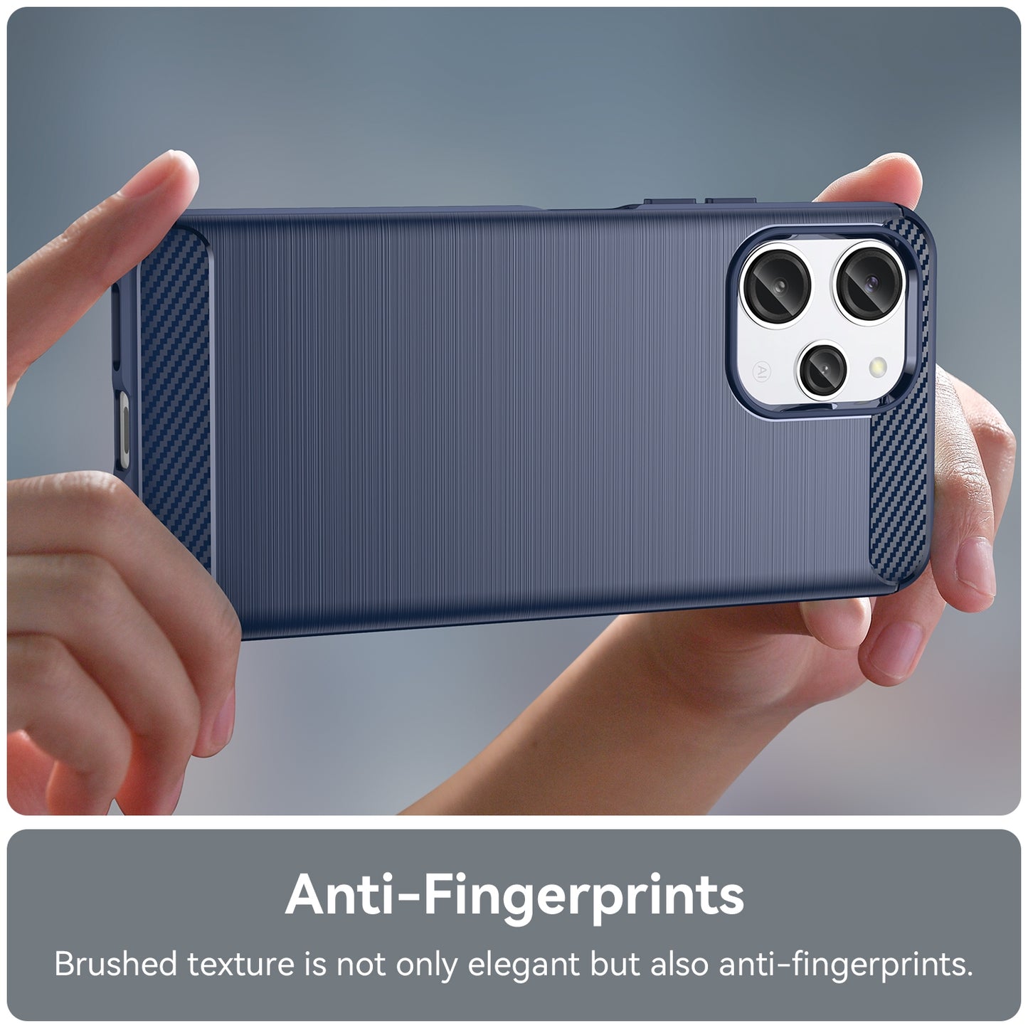 Xiaomi Redmi 12 Carbon Fiber Brushed Texture TPU Protective Phone Case Shockproof Slim Cover
