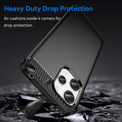 Xiaomi Redmi 12 Carbon Fiber Brushed Texture TPU Protective Phone Case Shockproof Slim Cover