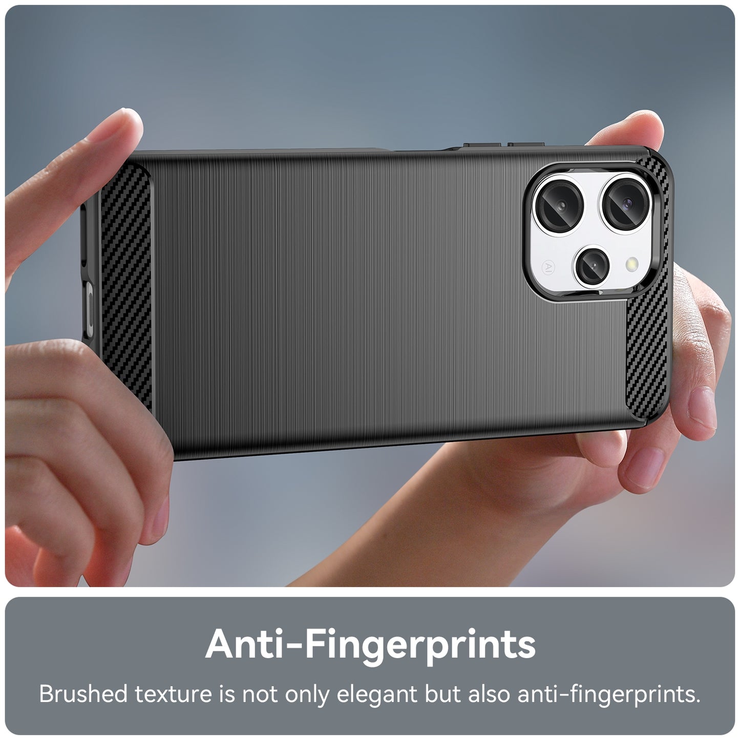 Xiaomi Redmi 12 Carbon Fiber Brushed Texture TPU Protective Phone Case Shockproof Slim Cover