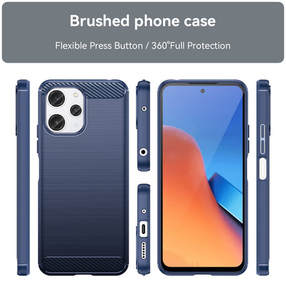 Xiaomi Redmi 12R Carbon Fiber Brushed Texture TPU Protective Phone Case Shockproof Slim Cover