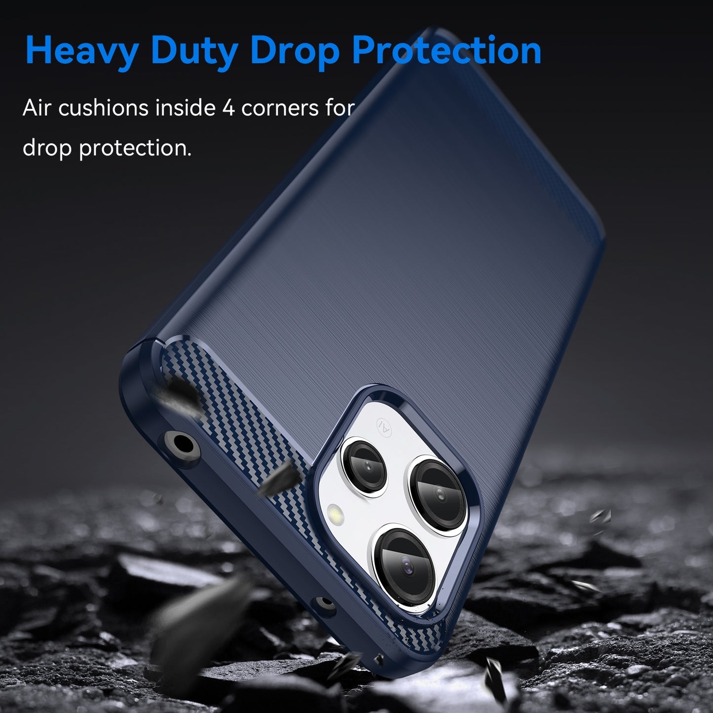 Xiaomi Redmi 12R Carbon Fiber Brushed Texture TPU Protective Phone Case Shockproof Slim Cover