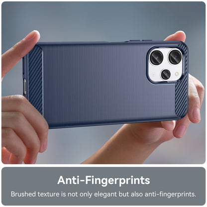 Xiaomi Redmi 12R Carbon Fiber Brushed Texture TPU Protective Phone Case Shockproof Slim Cover