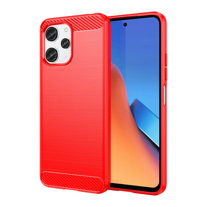 Xiaomi Redmi 12R Carbon Fiber Brushed Texture TPU Protective Phone Case Shockproof Slim Cover