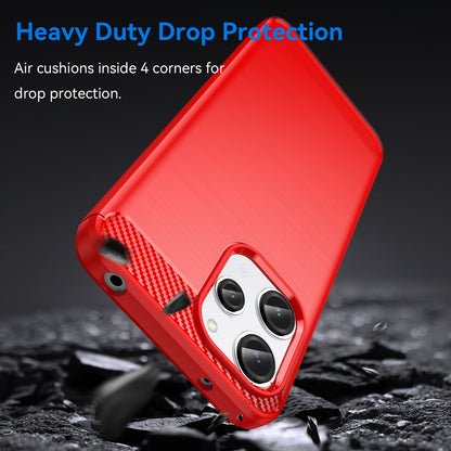 Xiaomi Redmi 12R Carbon Fiber Brushed Texture TPU Protective Phone Case Shockproof Slim Cover