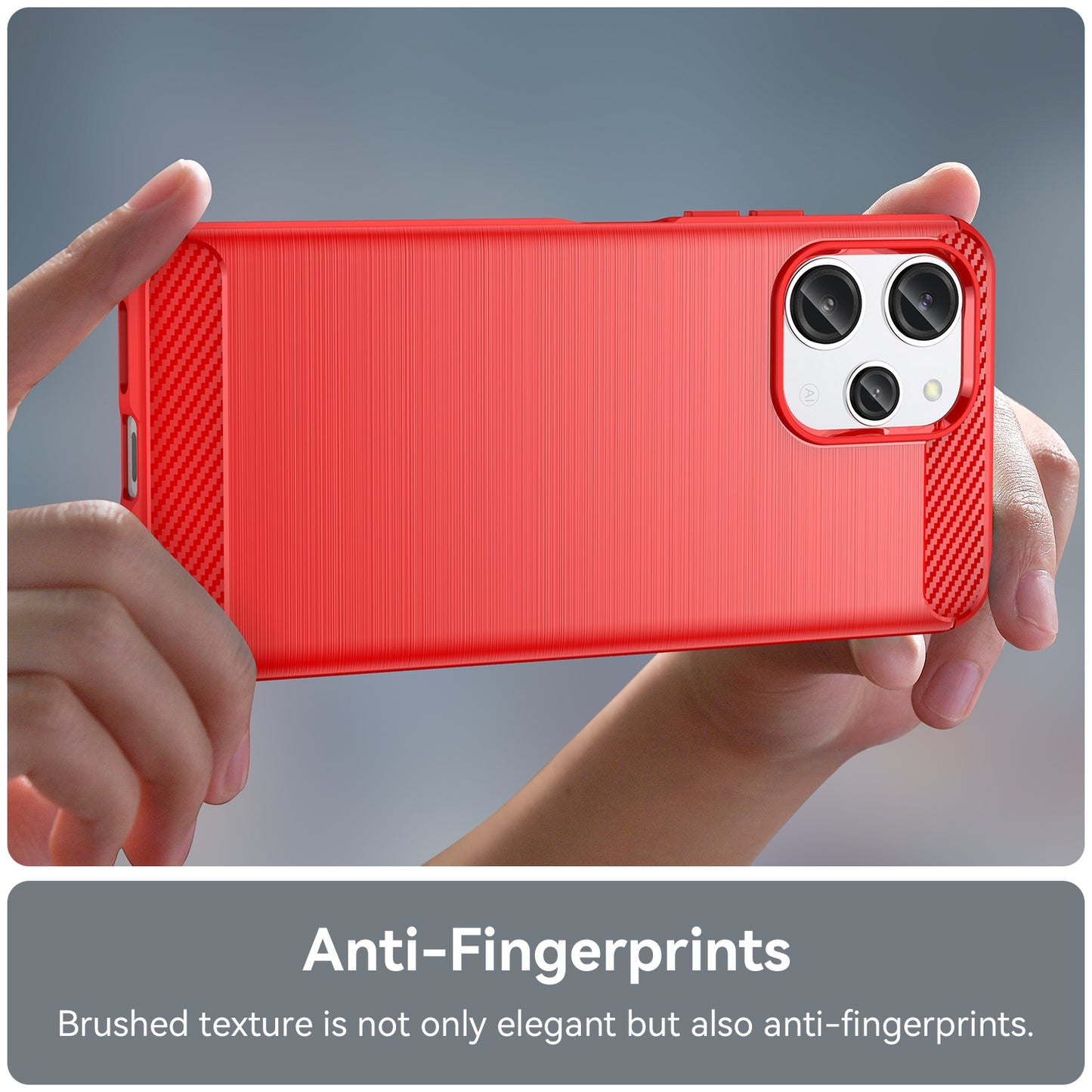Xiaomi Redmi 12R Carbon Fiber Brushed Texture TPU Protective Phone Case Shockproof Slim Cover