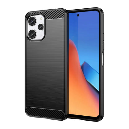 Xiaomi Redmi 12R Carbon Fiber Brushed Texture TPU Protective Phone Case Shockproof Slim Cover