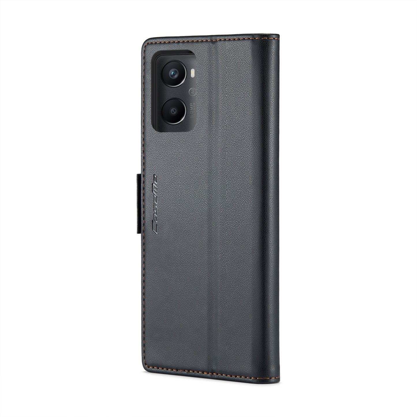 Realme 9i 4G Litchi Texture RFID Anti-theft Leather Phone Case with Butterfly Buckle, Stand & Card Wallet with TPU Shell