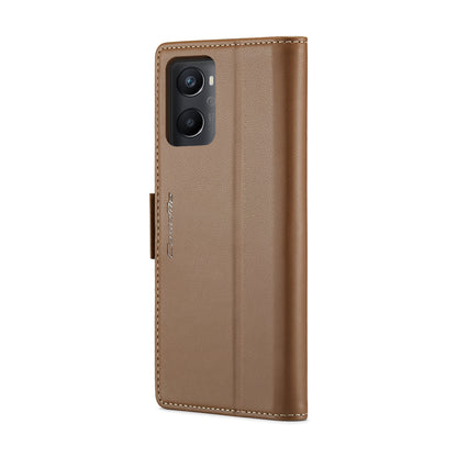 Realme 9i 4G Litchi Texture RFID Anti-theft Leather Phone Case with Butterfly Buckle, Stand & Card Wallet with TPU Shell