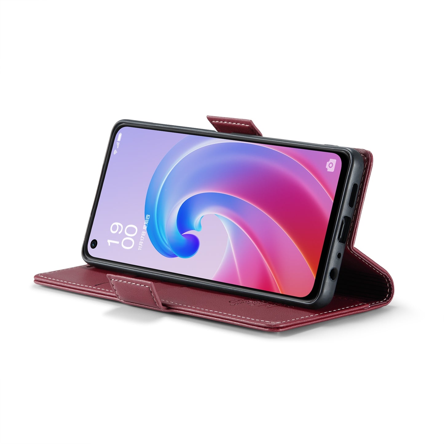 Realme 9i 4G Litchi Texture RFID Anti-theft Leather Phone Case with Butterfly Buckle, Stand & Card Wallet with TPU Shell