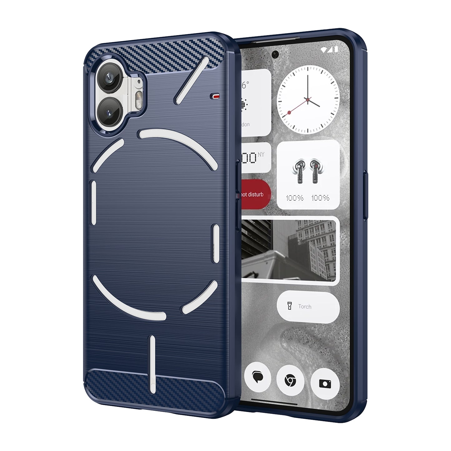 Nothing Phone 2 Carbon Fiber Brushed Texture TPU Protective Phone Case Shockproof Slim Cover